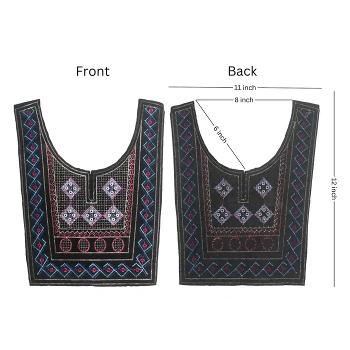 Premium vibrant color ethnic round neckline by Ani Accessories with bold hues and intricate embroidery details.