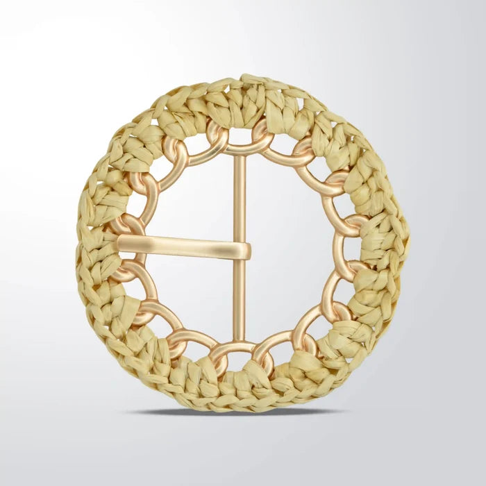 Woven Chain Raffia Buckle