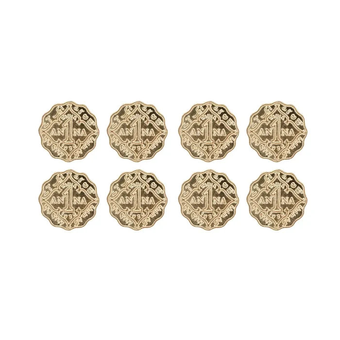 1 Anna Metal Coin Buttons | 17mm(27L) & 22mm(34L)