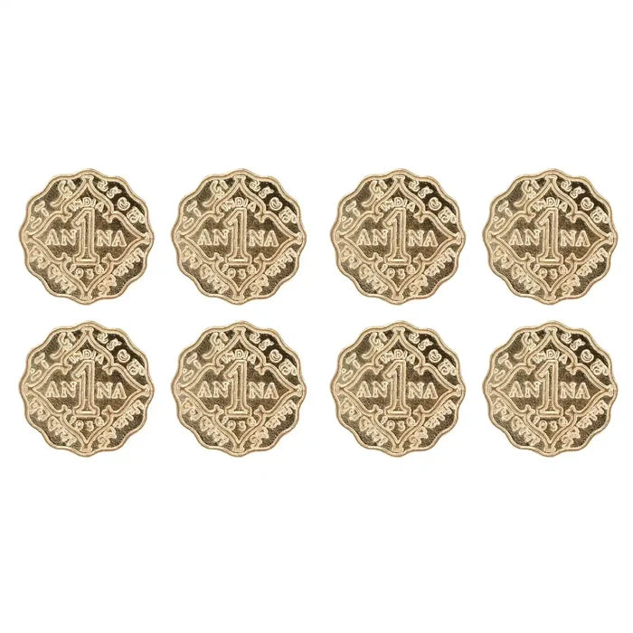 1 Anna Metal Coin Buttons | 17mm(27L) & 22mm(34L)