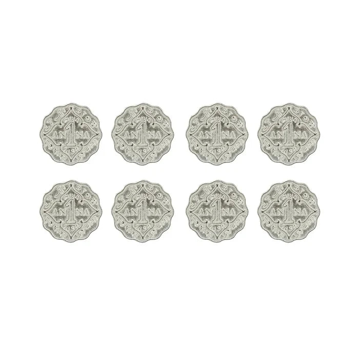 1 Anna Metal Coin Buttons | 17mm(27L) & 22mm(34L)