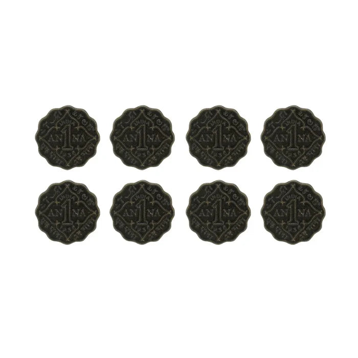 1 Anna Metal Coin Buttons | 17mm(27L) & 22mm(34L)