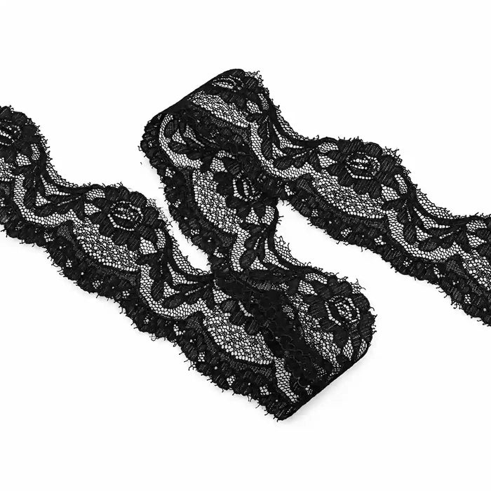 1.9 inch| Black Floral Ribbon Lace | 5 Meters | SKU-B3
