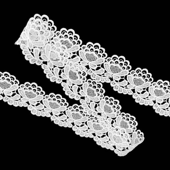2 Meter | Blossom Lattice Spun Poly Lace | 1.9 inch | SKU-K3/738