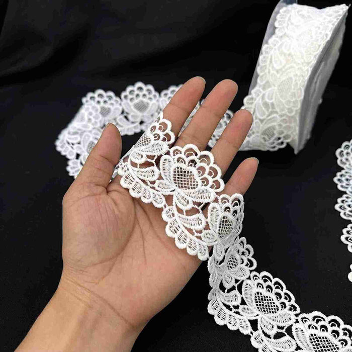 2 Meter | Blossom Lattice Spun Poly Lace | 1.9 inch | SKU-K3/738