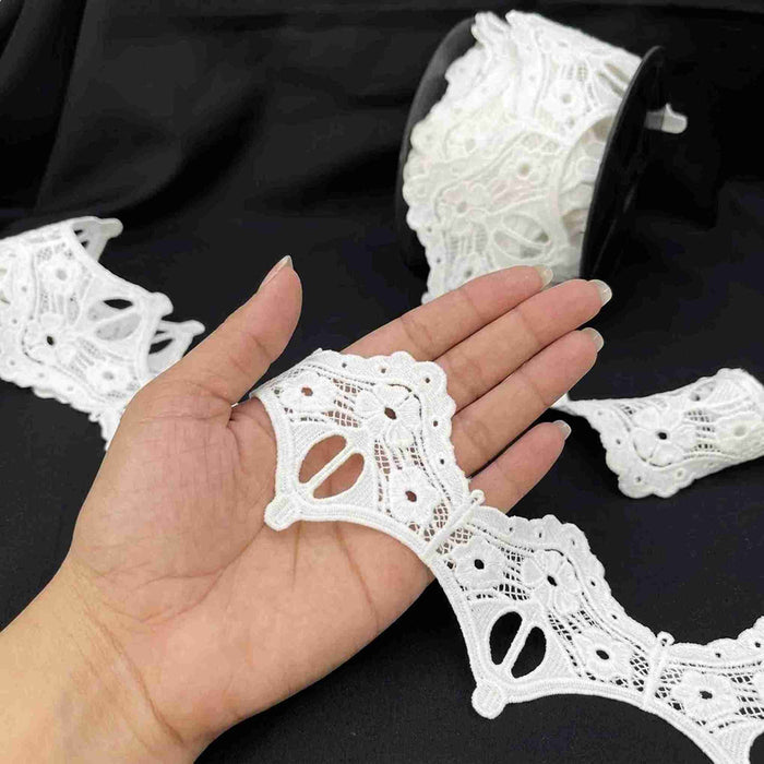 2 Meter | Cathedral Arch Guipure Spun Poly Lace | 3.1 Inches | SKU-K-3/735