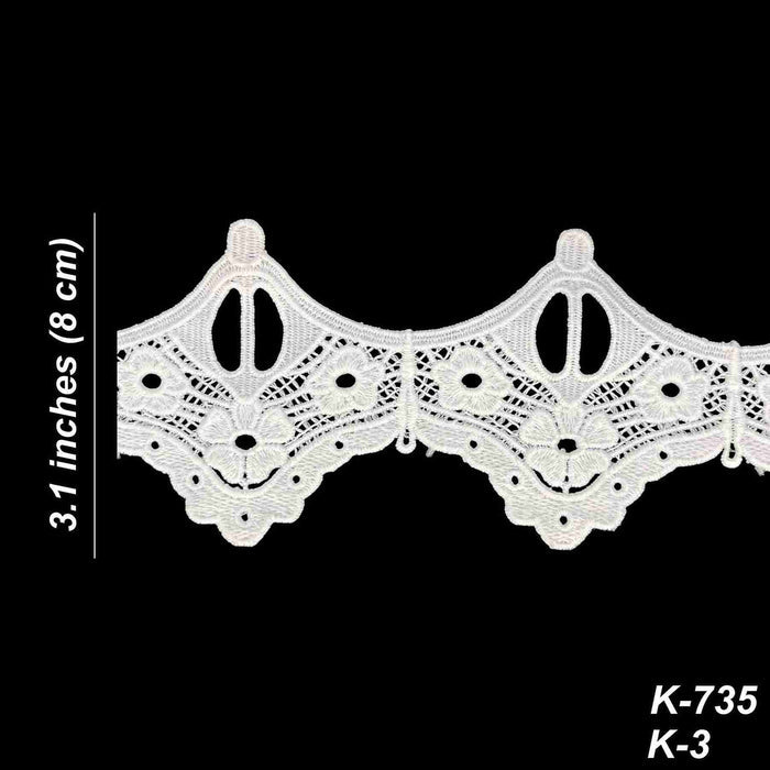 2 Meter | Cathedral Arch Guipure Spun Poly Lace | 3.1 Inches | SKU-K-3/735