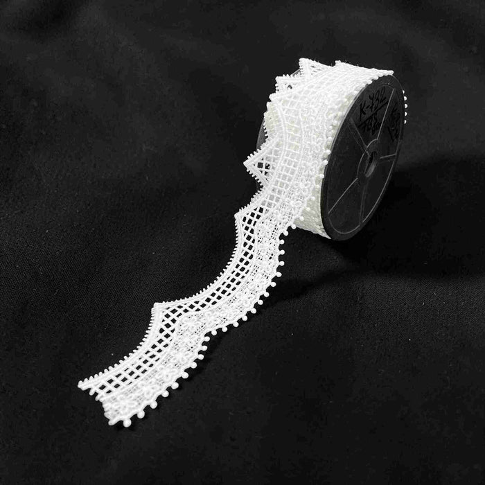 2 Meter | Crown Pointed Lattice Spun Poly Lace | 2.1 Inches | SKU-K3/732