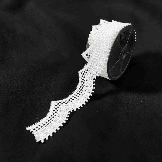 2 Meter | Crown Pointed Lattice Spun Poly Lace | 2.1 Inches | SKU-K3/732