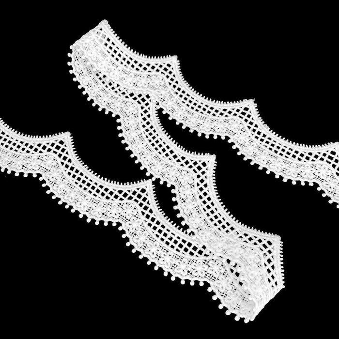 2 Meter | Crown Pointed Lattice Spun Poly Lace | 2.1 Inches | SKU-K3/732