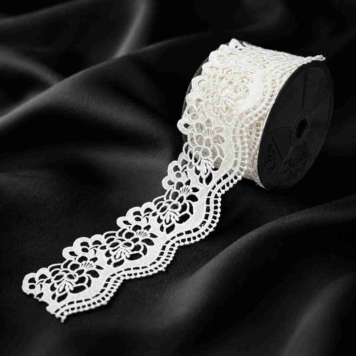 2 Meter | Cutwork Floral Spun Poly Lace | 3.3 Inch | SKU-K-3/741