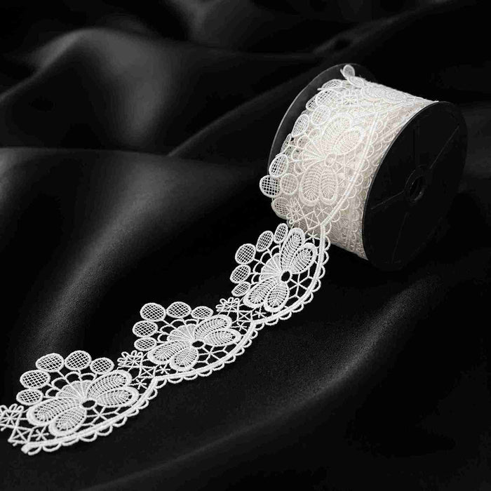 2 Meter | Scalloped Rosetta Web Spun Poly Lace | 3.1 Inches | SKU-K3\740