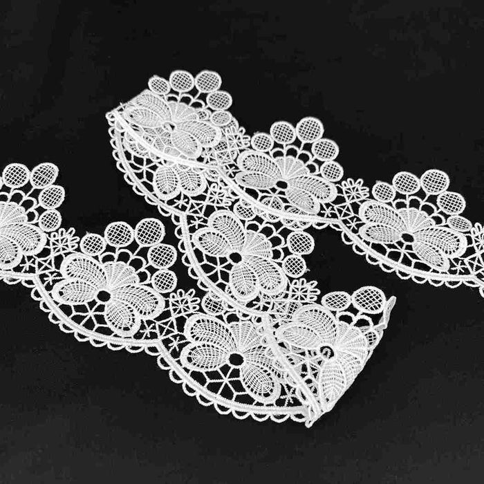2 Meter | Scalloped Rosetta Web Spun Poly Lace | 3.1 Inches | SKU-K3\740