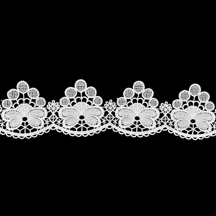 2 Meter | Scalloped Rosetta Web Spun Poly Lace | 3.1 Inches | SKU-K3\740