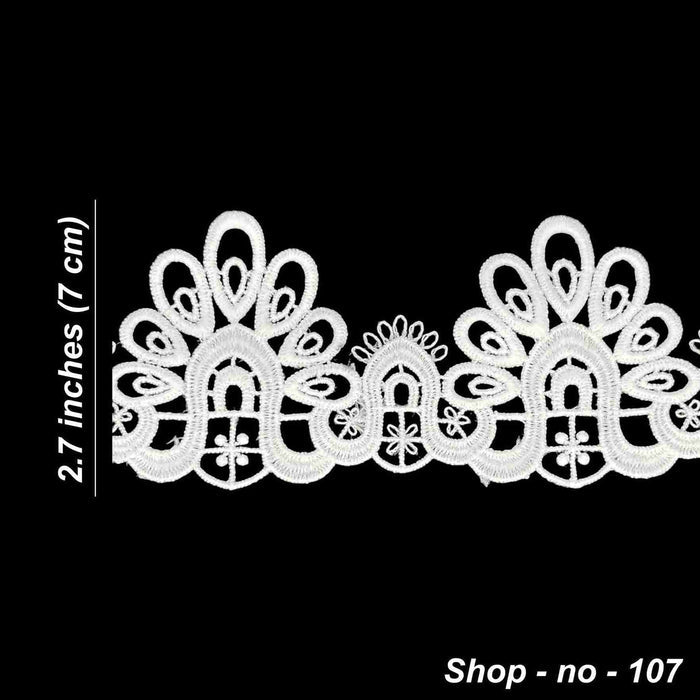 2 Meter | Symmetrical Arch Spun Poly Lace | 2.7 inch |  SKU-107