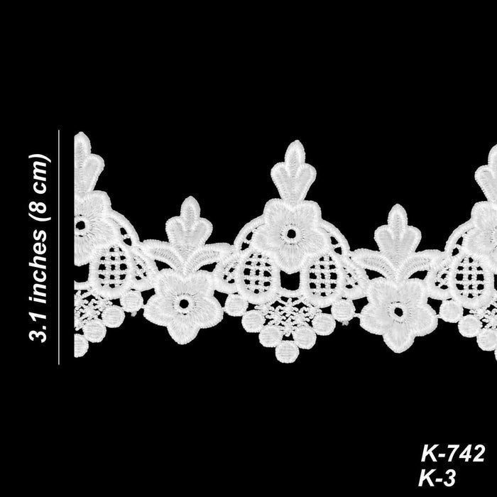 2 Meter | Vintage Heirloom Spun Poly Lace | 3.1 Inch | SKU-K3/742