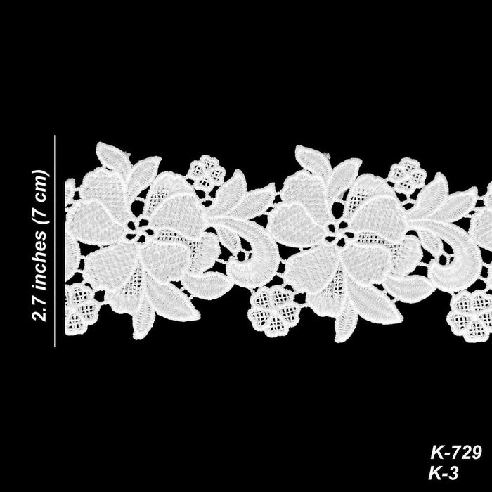 2 Meter | Wildflower Vine Spun Poly Lace | 2.7 Inch | SKU-K2/729