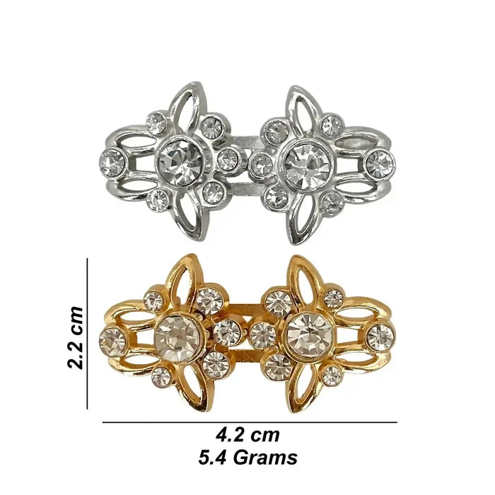 2 Pair | Abstract Cracked-Texture Rhinestone Button