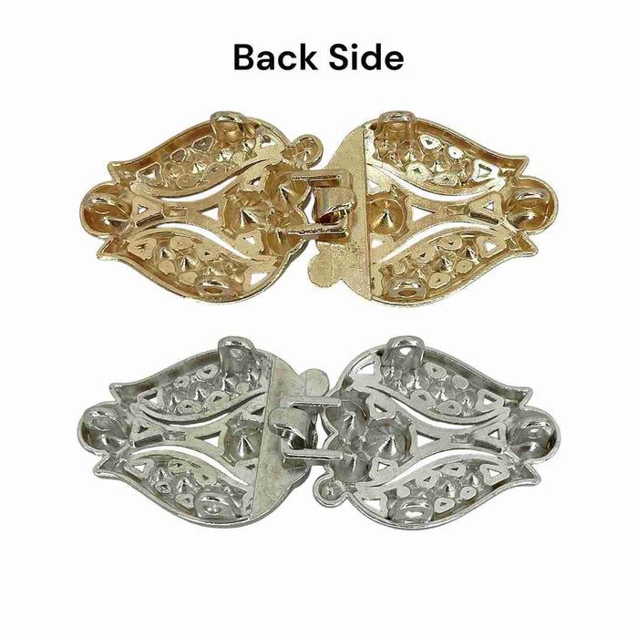 2 Pair | Art Deco-inspired or floral/leaf-shaped Frog Closure Buttons