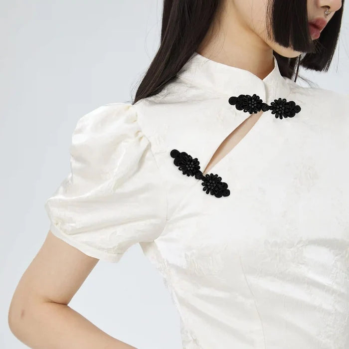 2 Pair | Bow Design Floral Chinese Knot Button