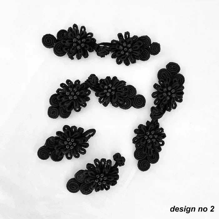 2 Pair | Bow Design Floral Chinese Knot Button