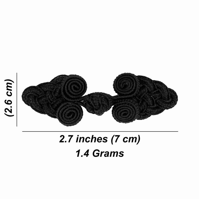 2 Pair | Bow Inspire Cross Cord Design Frog Closure Buttons