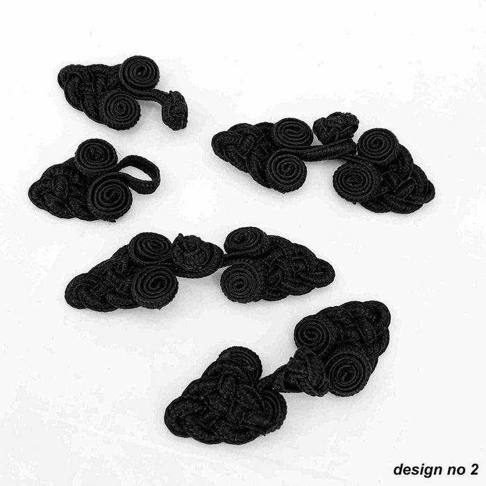 2 Pair | Bow Inspire Cross Cord Design Frog Closure Buttons