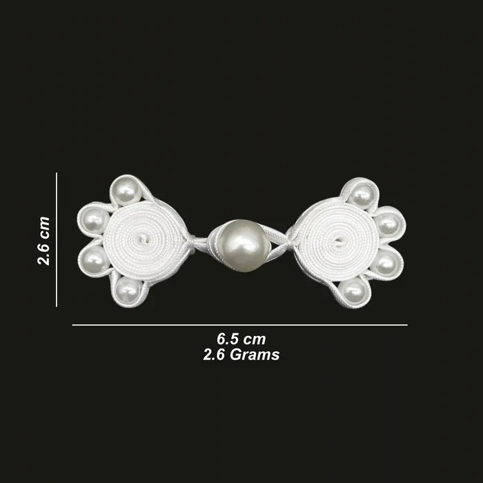 2 Pair | Bow Inspire Pearl Frog Closure Buttons