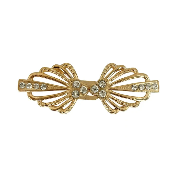 2 Pair | Bow Style Rhinestone Frog Closure Buttons