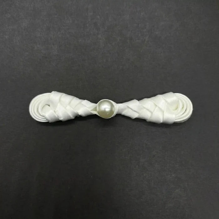 2 Pair | Braided Lattice Pearl Frog Closure Button