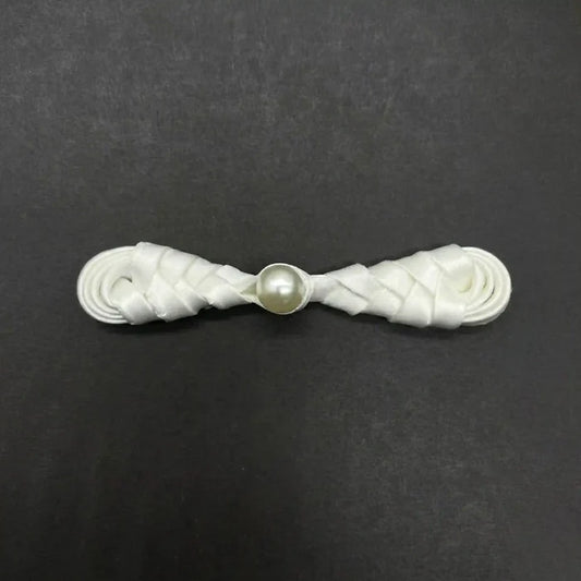 2 Pair | Braided Lattice Pearl Frog Closure Button