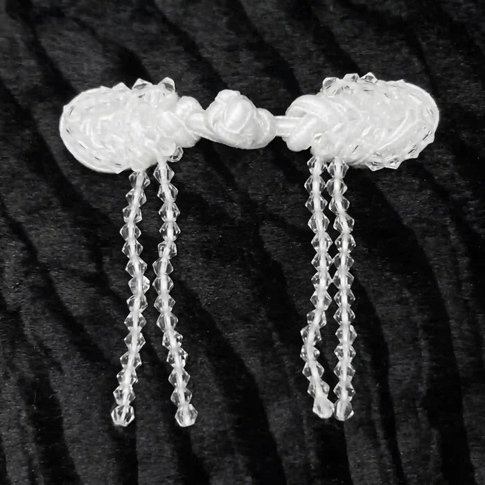 2 Pair | Chinese Knot Tassel Frog Buttons