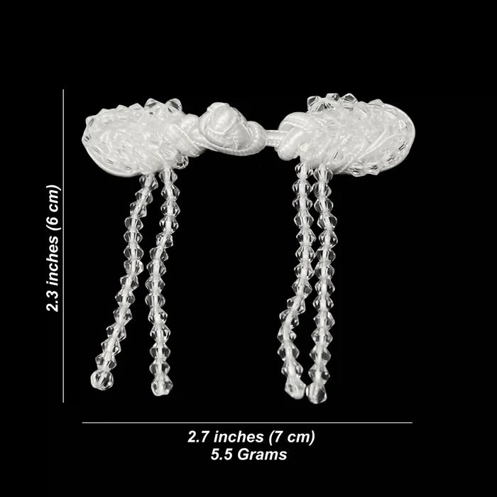 2 Pair | Chinese Knot Tassel Frog Buttons