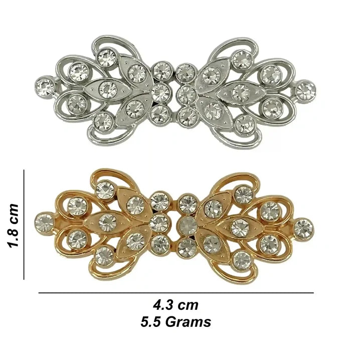 2 Pair | Crystal Arabesque Jeweled Frog Closure Buttons