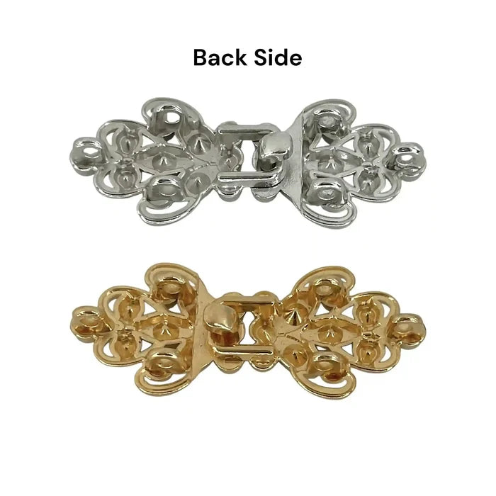 2 Pair | Crystal Arabesque Jeweled Frog Closure Buttons