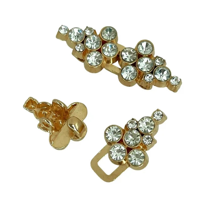 2 Pair | Crystal Cluster Frog Closure Buttons