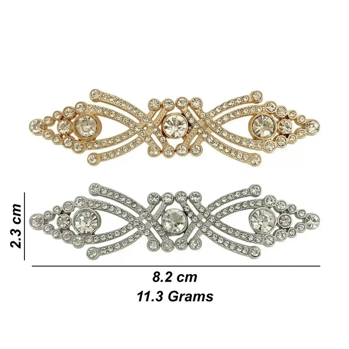 2 Pair | Crystal-Encrusted Metal Frog Closure Buttons