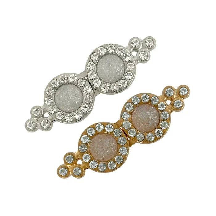 2 Pair | Double Circle Rhinestone Buckle