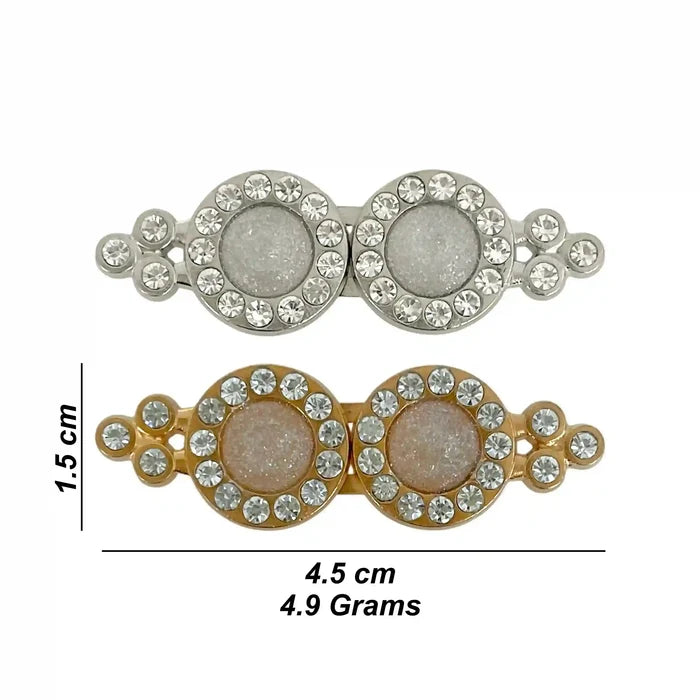 2 Pair | Double Circle Rhinestone Buckle
