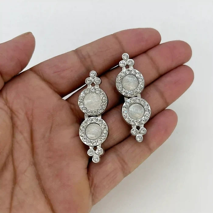 2 Pair | Double Circle Rhinestone Buckle