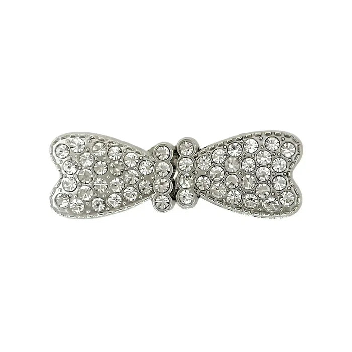 2 Pair | Elegant Rhinstone Bow Frog Closure Buttons