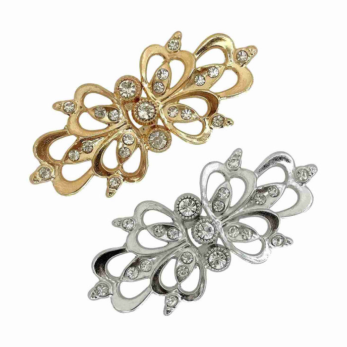 2 Pair | Filigree Butterfly Cardigan Clips Buttons