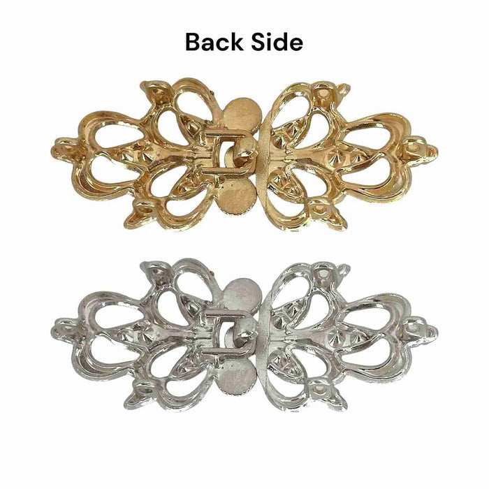 2 Pair | Filigree Butterfly Cardigan Clips Buttons