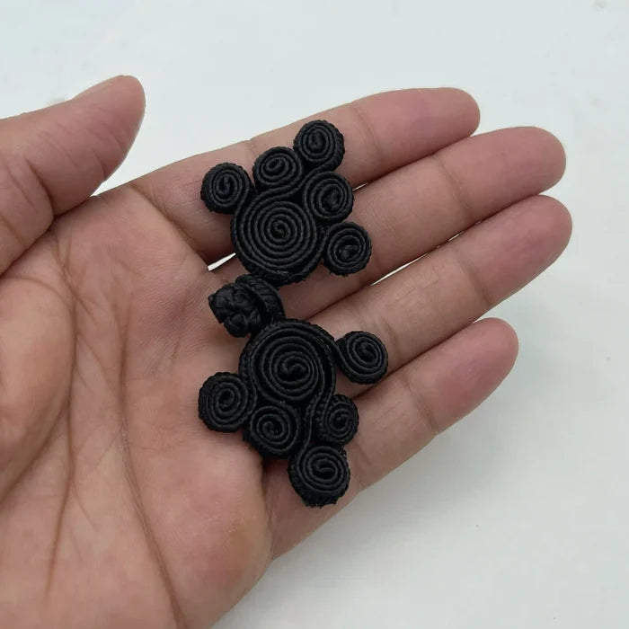 2 Pair | Floral Design Frog Closure Buttons