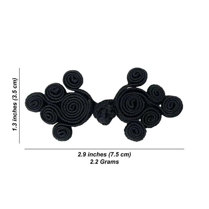 2 Pair | Floral Design Frog Closure Buttons