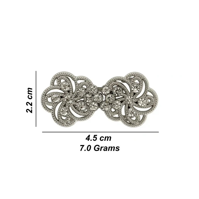 2 Pair | Floral Rhinestone Frog Closure Buttons