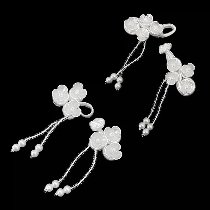 2 Pair | Floral Tassel Frog Closure Buttons