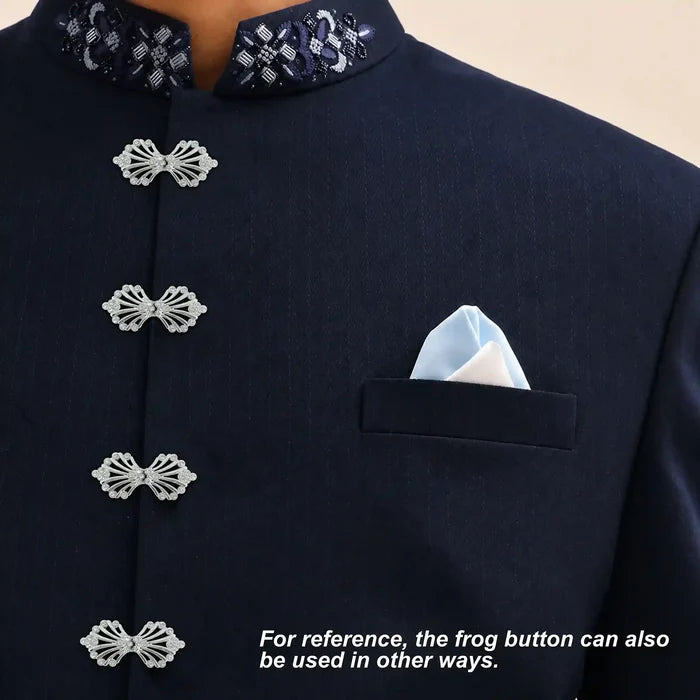 2 Pair | High-Gloss Liquid Ripple Frog Closure Buttons