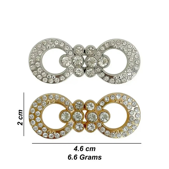 2 Pair | Infinity Crystal Link Frog Closure Buttons