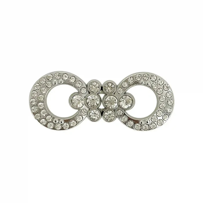 2 Pair | Infinity Crystal Link Frog Closure Buttons